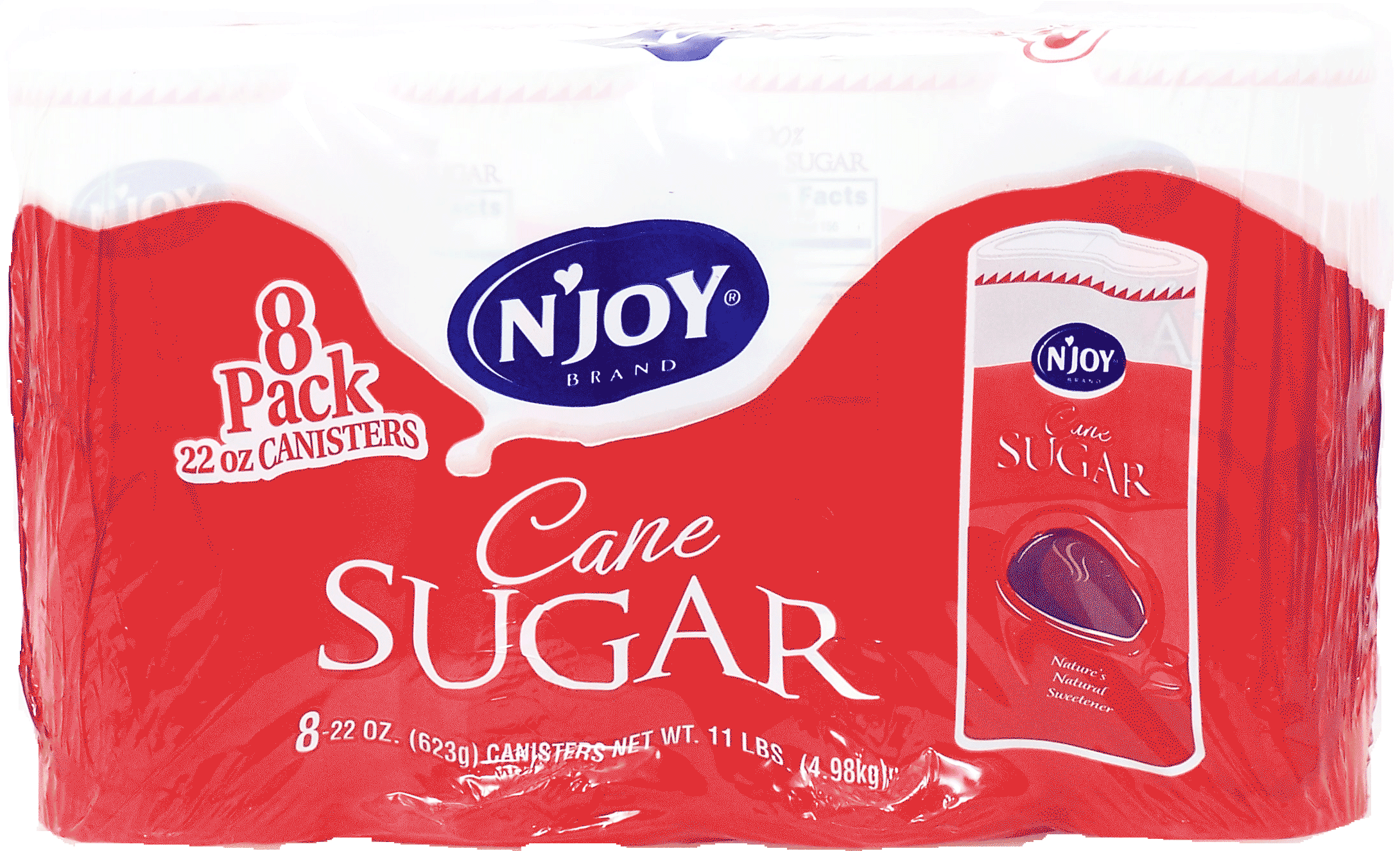 N'Joy  cane sugar, 8 22-ounce cannisters Full-Size Picture